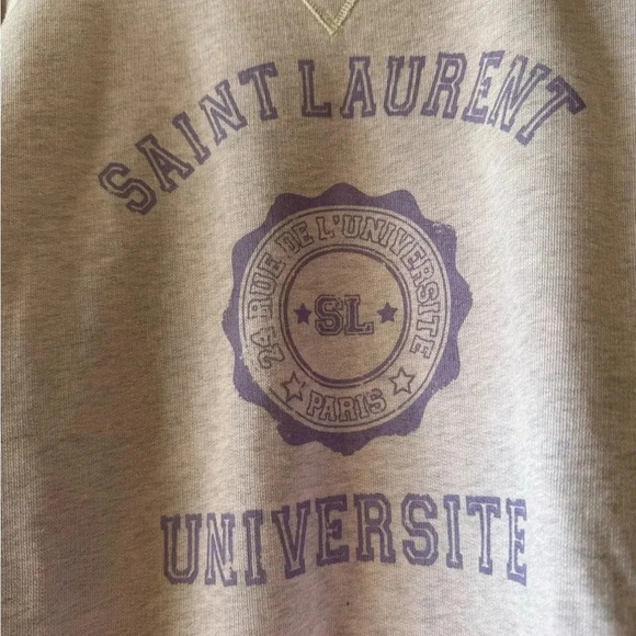 SAINT LAURENT YSL NWT Saint Laurent Universite Oversized Sweatshirt Fleece M - Picture 6 of 12